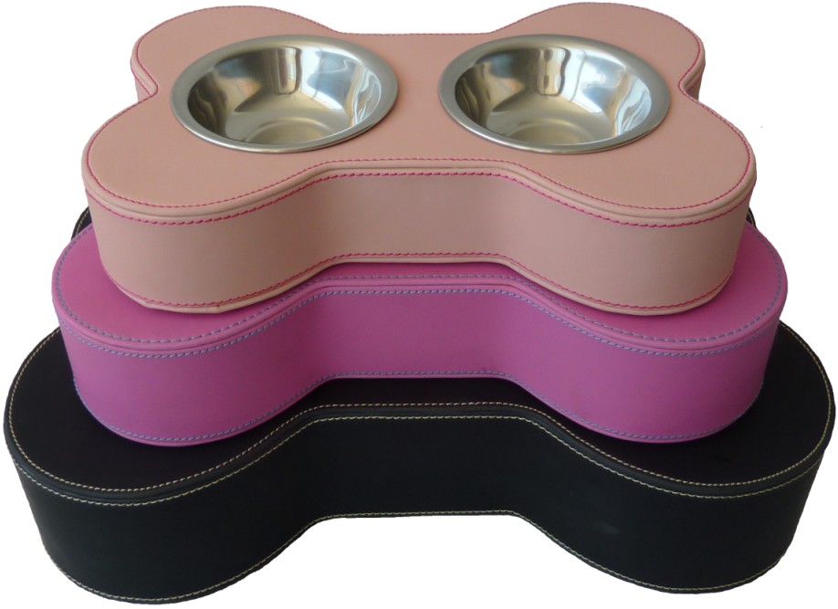 Luxurious Leather Bone Dog Bowl(PB 9010)