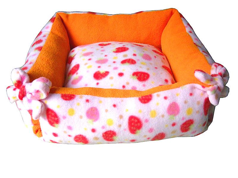 Bowknot Tied Square Pet Bed