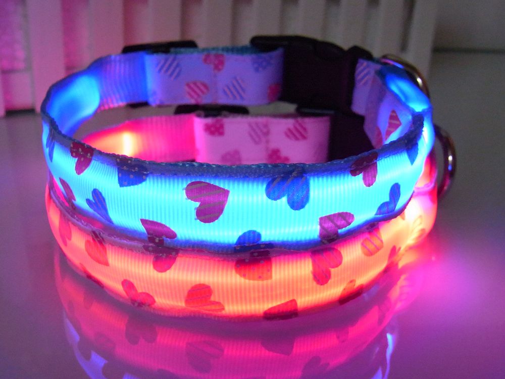 led nylon collars for dogs (PLC0802)