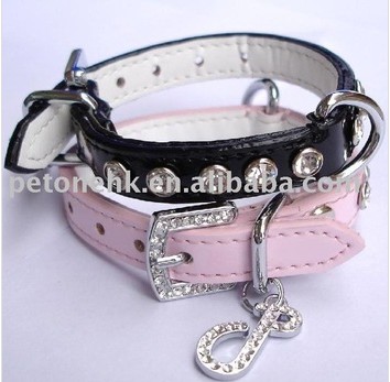 PU Leather Effect Buckle Dog Collar (PC 0247 )