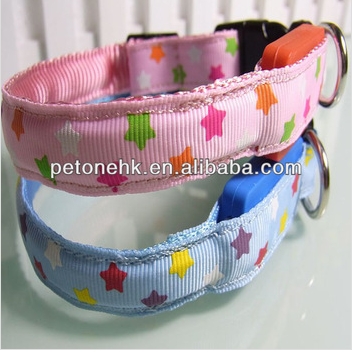 fashion led nylon dog collars