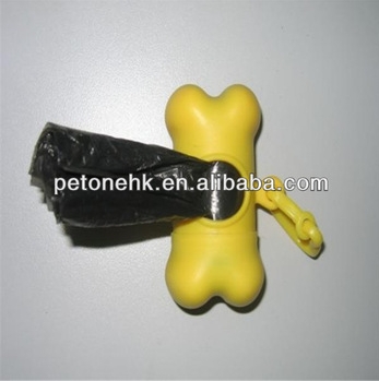 bone shaped dispenser with biohazard waste bags