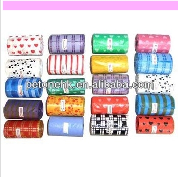 Pet dog poop bags printed