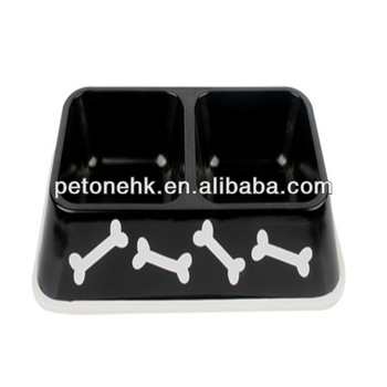 black double dog bowls