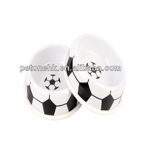 designer white porcelain dog bowl