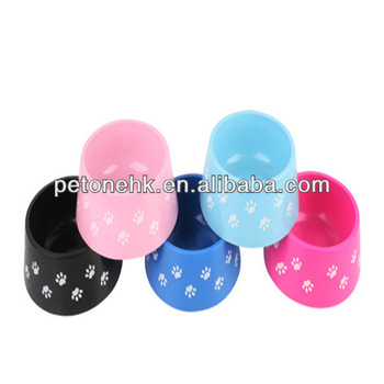 red portable dog bowl