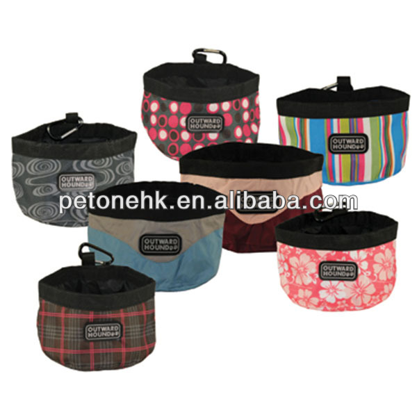 portable dog travel food bag & bowl