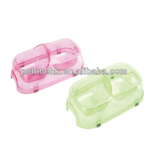 double plastic dog food bowl