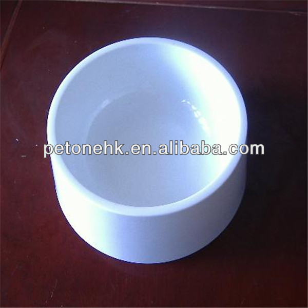 white melamine dog food bowl